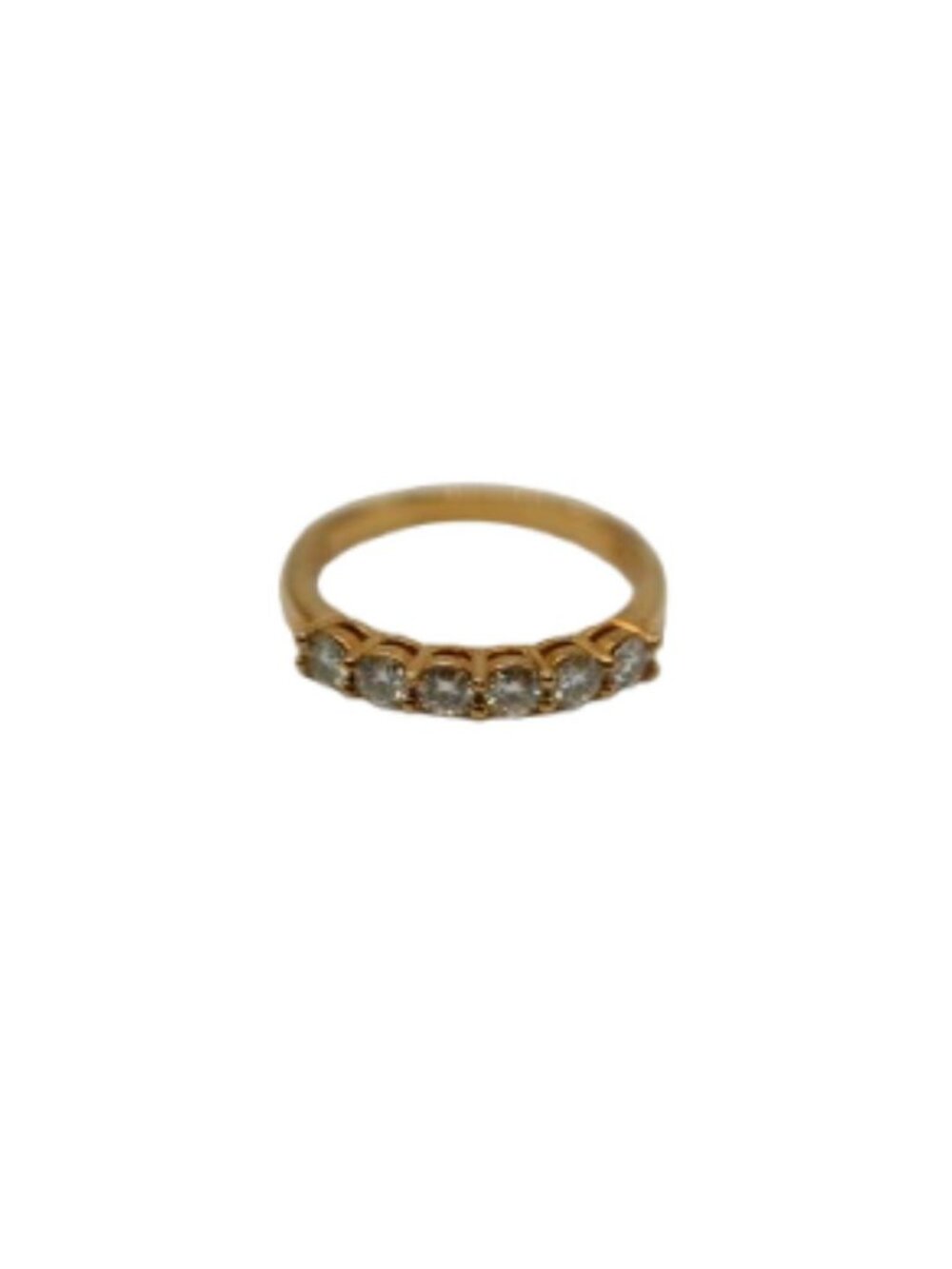 JZ Sterling Silver CZ Ring Gold Overlay Cubic Zirconia Fashion Ring Elegant